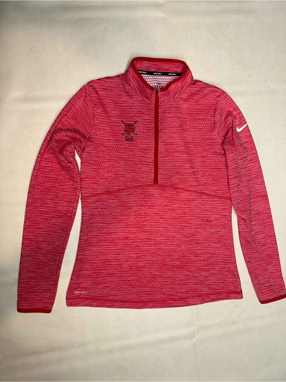 Nike Women’s Heather Red Half-Zip Golf Pullover